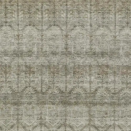 Beige And Brown Tribal Washable Indoor Outdoor Area Rug Photo 3