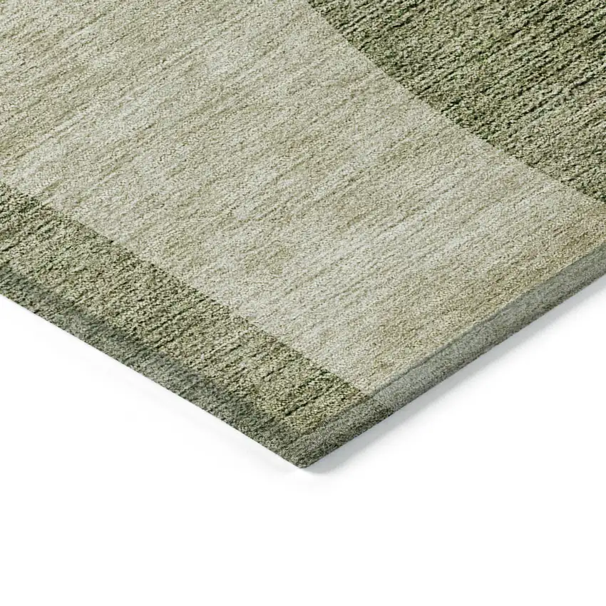 Beige And Chocolate Abstract Washable Indoor Outdoor Area Rug Photo 4