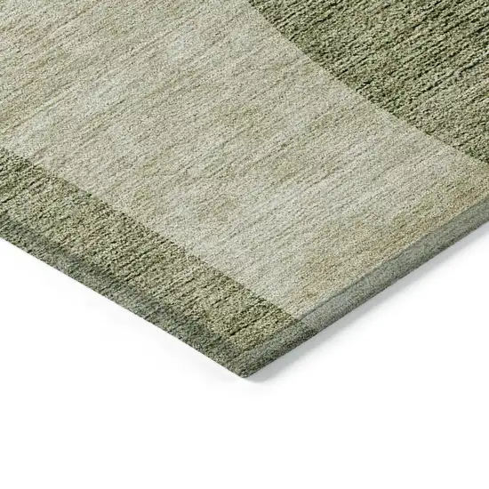 Beige And Chocolate Abstract Washable Indoor Outdoor Area Rug Photo 4