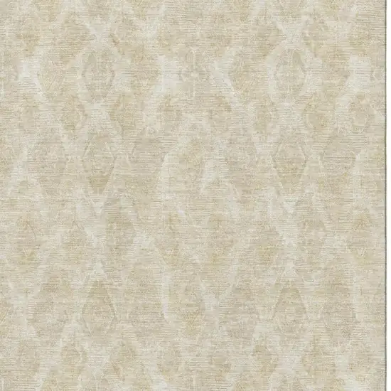 Beige And Coffee Diamond Washable Area Rug With UV Protection Photo 2