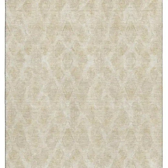 Beige And Coffee Diamond Washable Area Rug With UV Protection Photo 3