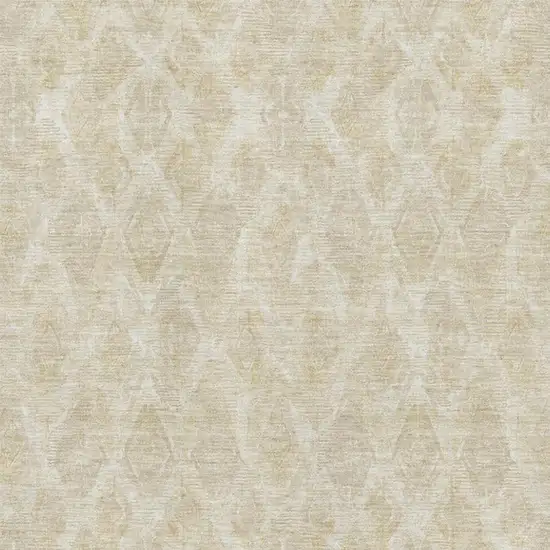 Beige And Coffee Diamond Washable Area Rug With UV Protection Photo 2