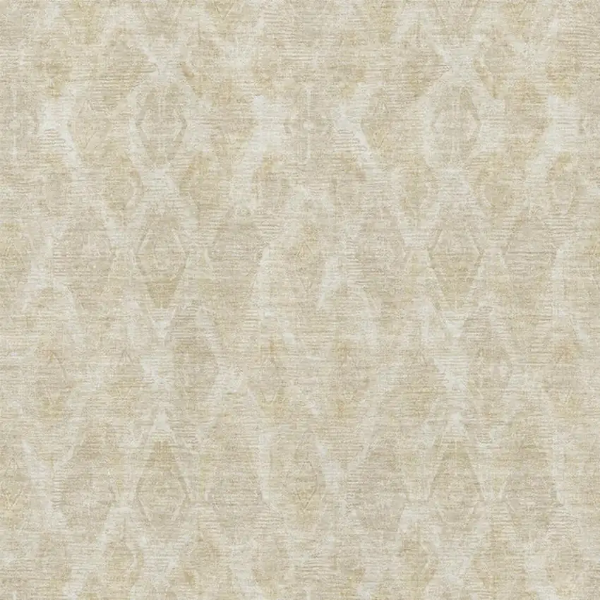 Beige And Coffee Diamond Washable Area Rug With UV Protection Photo 2