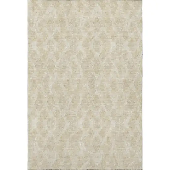 Beige And Coffee Diamond Washable Area Rug With UV Protection Photo 3