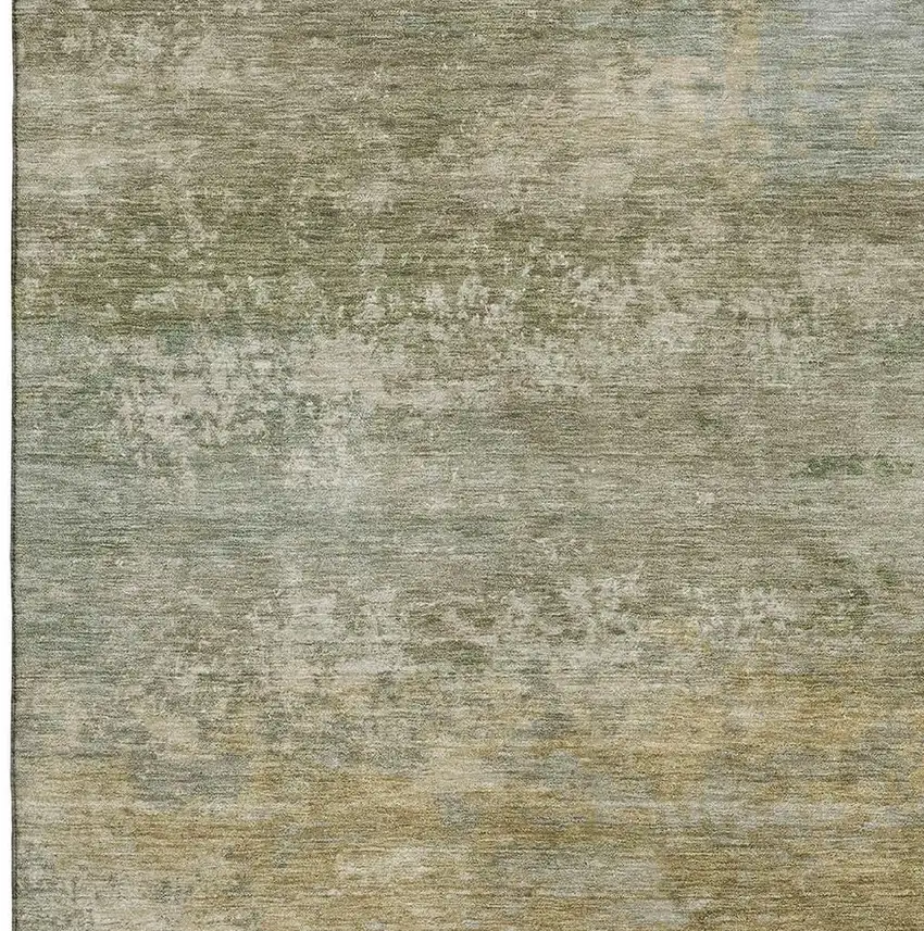 Beige And Copper Abstract Washable Area Rug With UV Protection Photo 3