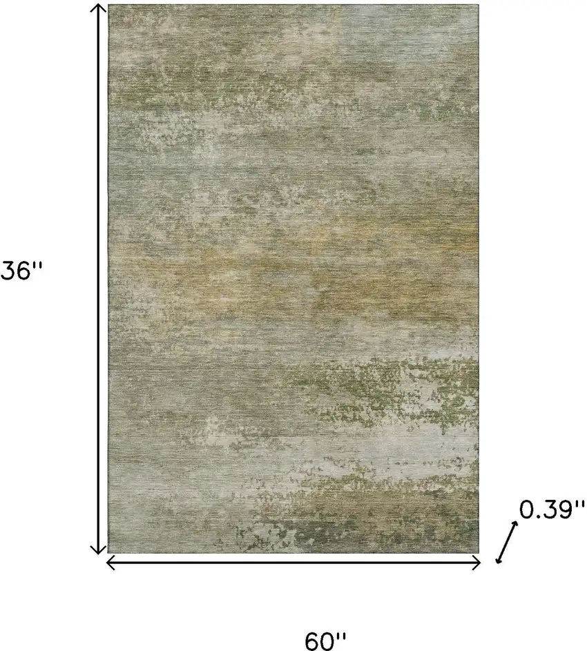 Beige And Copper Abstract Washable Area Rug With UV Protection Photo 9