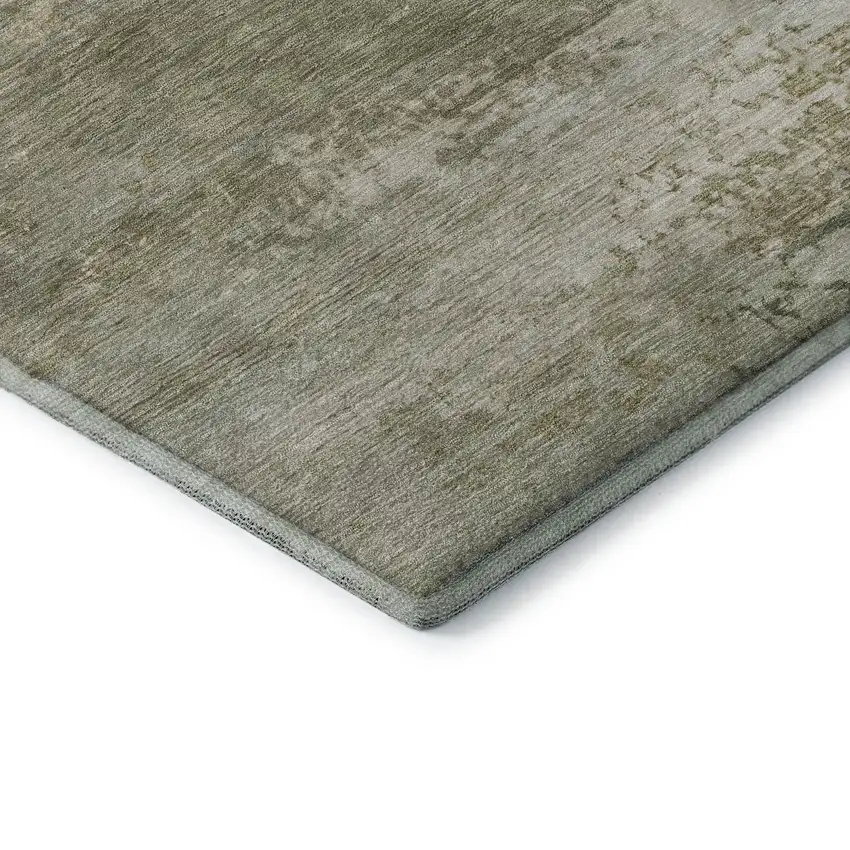 Beige And Copper Abstract Washable Area Rug With UV Protection Photo 7