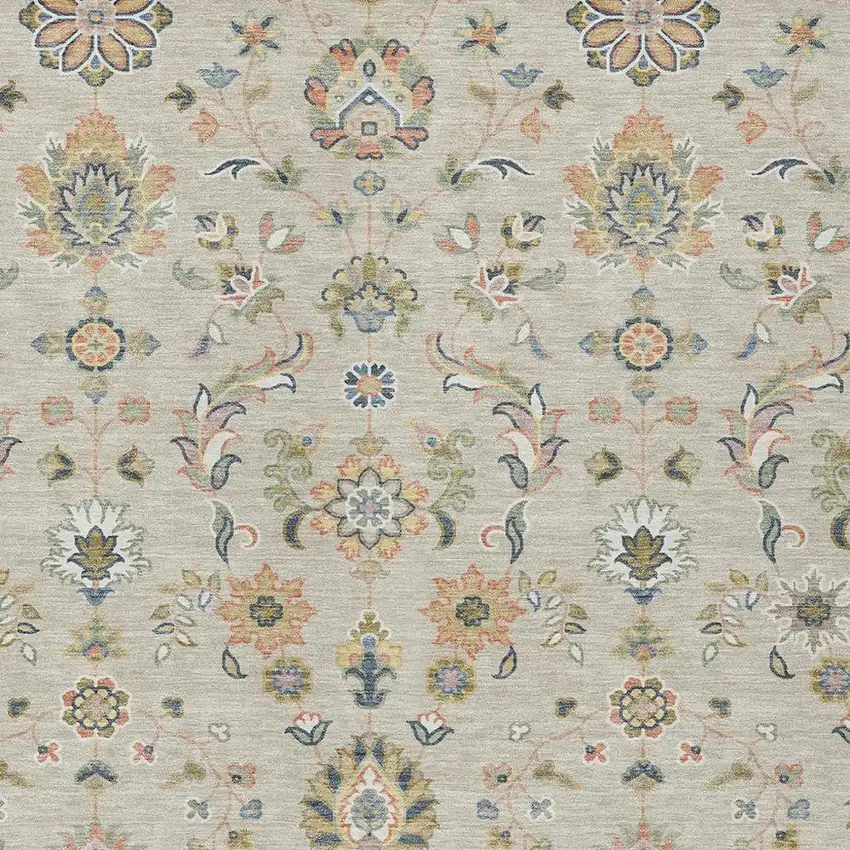 Beige And Copper Abstract Washable Indoor Outdoor Area Rug Photo 2