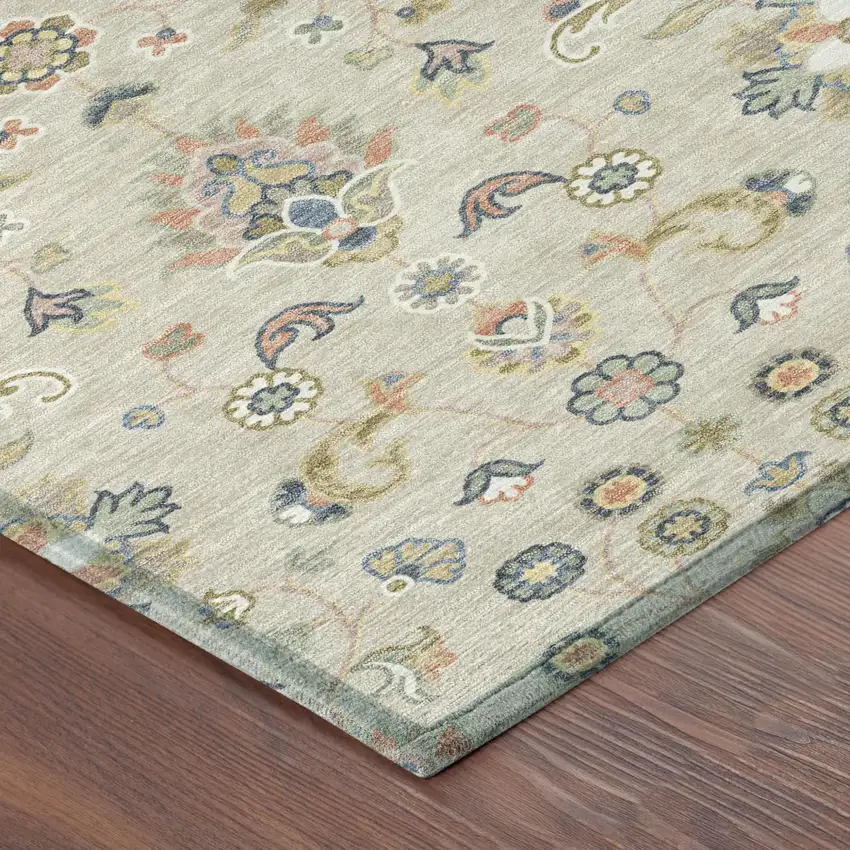 Beige And Copper Abstract Washable Indoor Outdoor Area Rug Photo 4