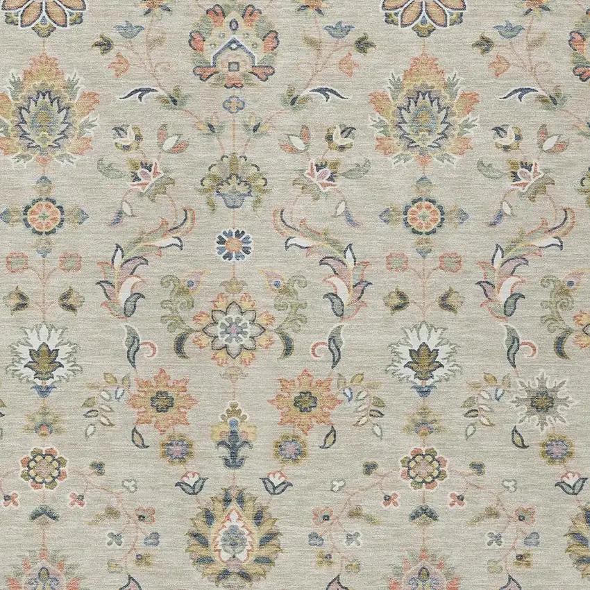 Beige And Copper Abstract Washable Indoor Outdoor Area Rug Photo 2