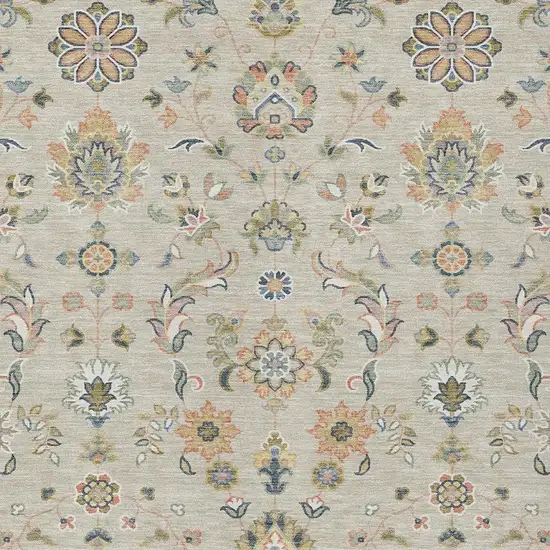 Beige And Copper Abstract Washable Indoor Outdoor Area Rug Photo 2