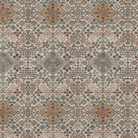Beige And Copper Geometric Washable Indoor Outdoor Area Rug Photo 2