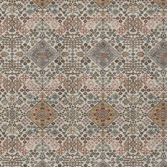 Beige And Copper Geometric Washable Indoor Outdoor Area Rug Photo 2