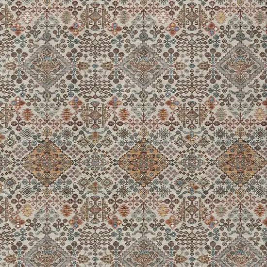 Beige And Copper Geometric Washable Indoor Outdoor Area Rug Photo 2