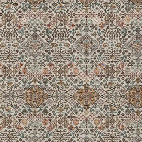 Beige And Copper Geometric Washable Indoor Outdoor Area Rug Photo 2