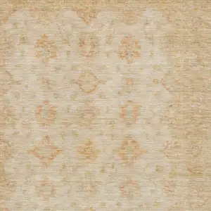 Photo of Beige And Copper Oriental Washable Area Rug With UV Protection