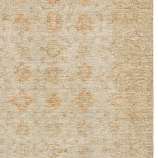 Beige And Copper Oriental Washable Area Rug With UV Protection Photo 2