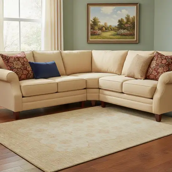 Beige And Copper Oriental Washable Area Rug With UV Protection Photo 2