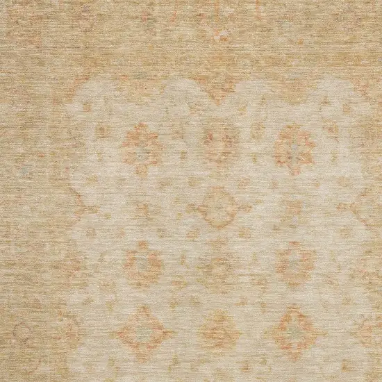 Beige And Copper Oriental Washable Area Rug With UV Protection Photo 2