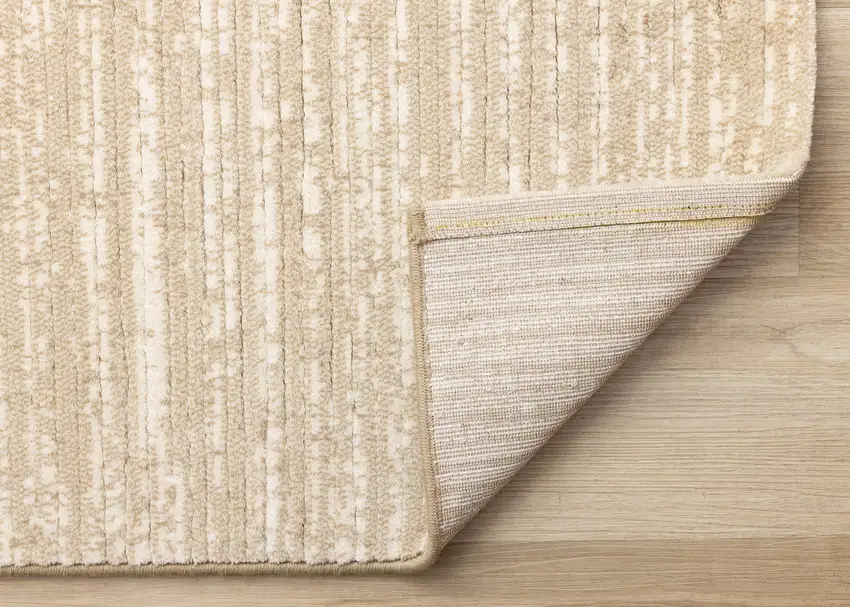 Beige And Cream Abstract Area Rug Photo 8
