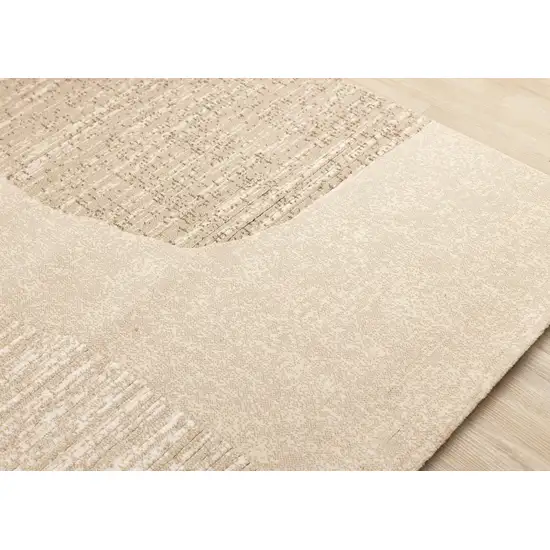 Beige And Cream Abstract Area Rug Photo 6