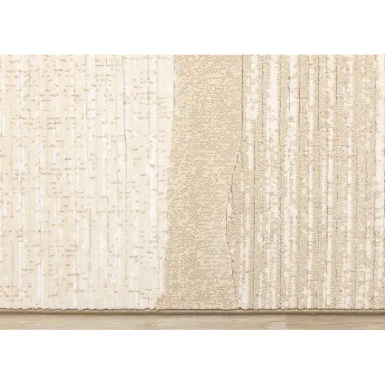 Beige And Cream Abstract Area Rug Photo 9