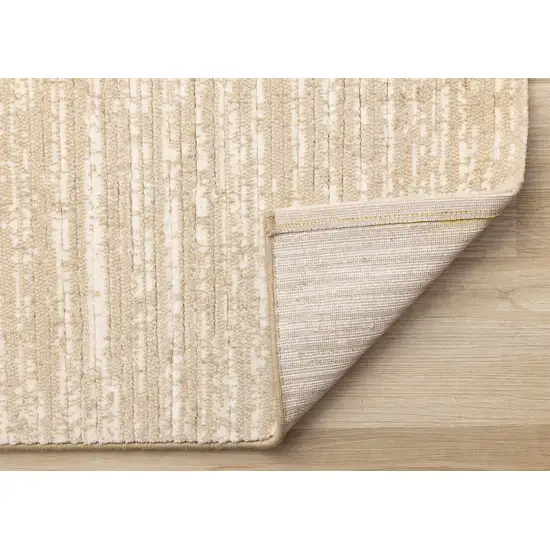Beige And Cream Abstract Area Rug Photo 8