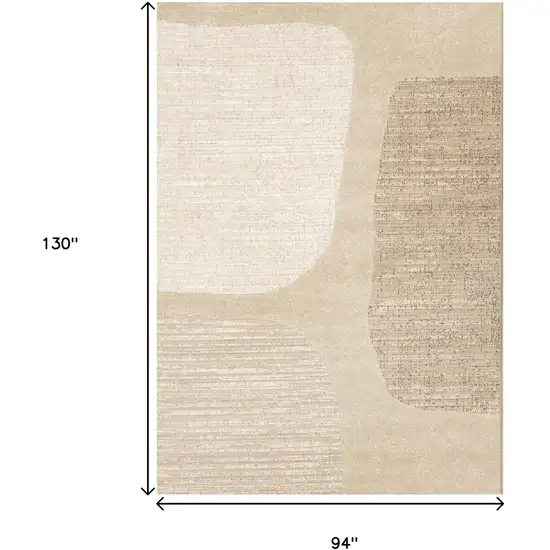 Beige And Cream Abstract Area Rug Photo 3