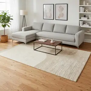 Photo of Beige And Cream Abstract Area Rug