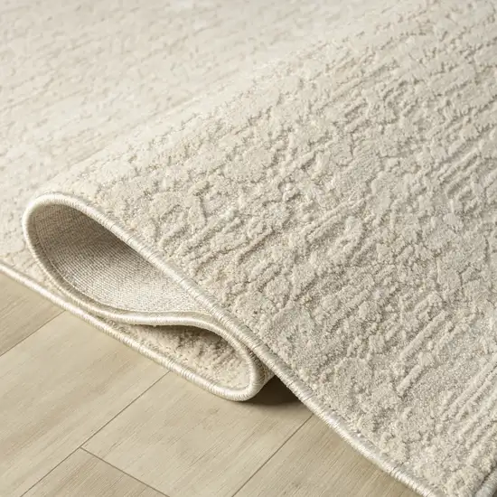 Beige And Cream Abstract Area Rug Photo 9