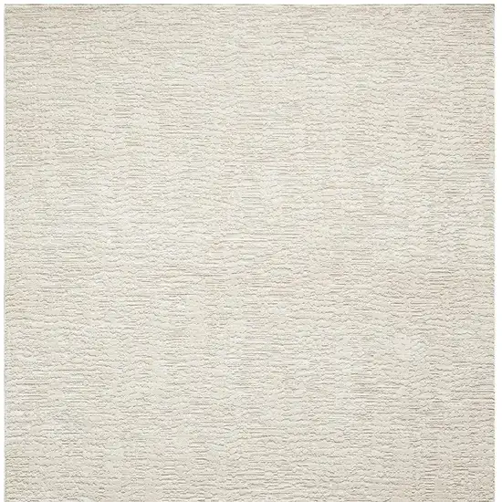 Beige And Cream Abstract Square Rug Photo 4