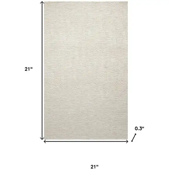 Beige And Cream Abstract Square Rug Photo 3