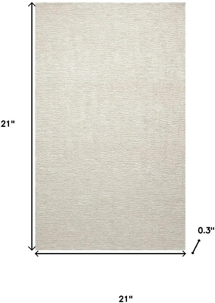 Beige And Cream Abstract Square Rug Photo 3