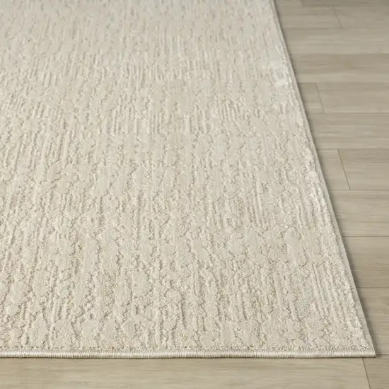 Beige And Cream Abstract Square Rug Photo 9