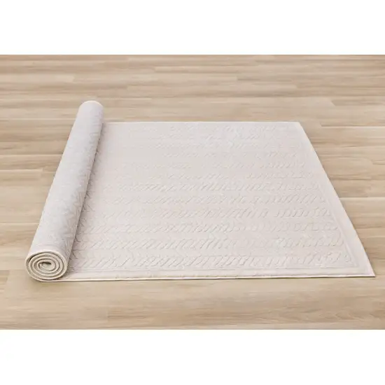 Beige And Cream Chevron Area Rug Photo 8