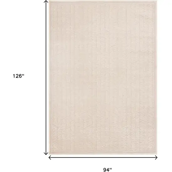 Beige And Cream Chevron Area Rug Photo 3