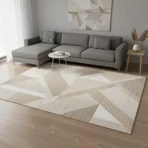 Photo of Beige And Cream Geometric Area Rug