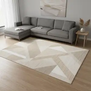 Photo of Beige And Cream Geometric Area Rug