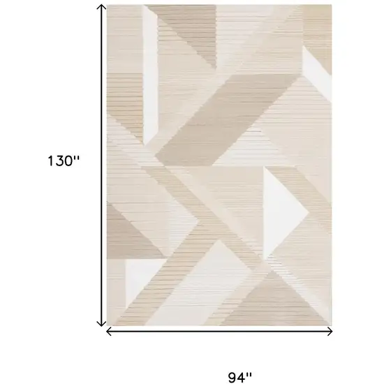 Beige And Cream Geometric Area Rug Photo 3