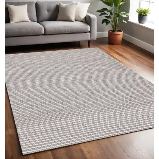 Beige And Cream Geometric Hand Woven Area Rug Photo 1