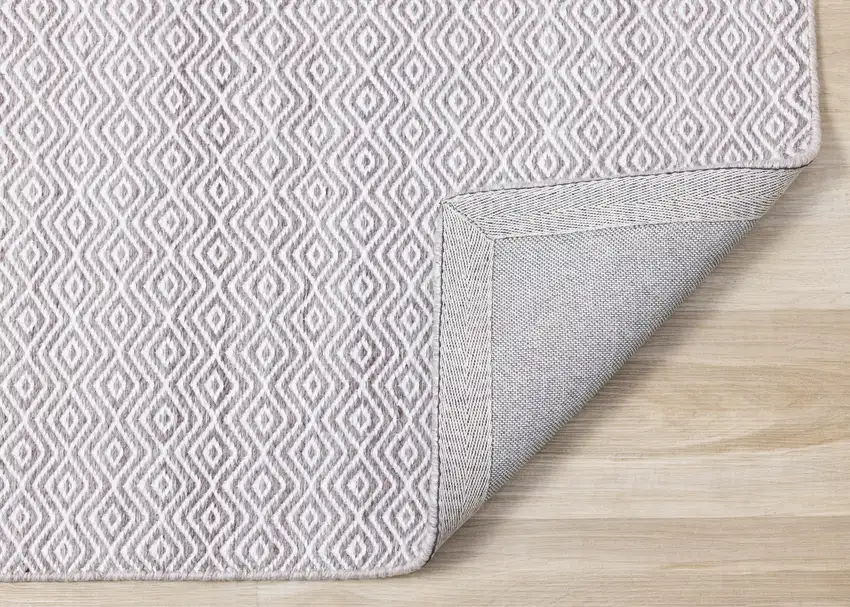 Beige And Cream Geometric Hand Woven Area Rug Photo 9