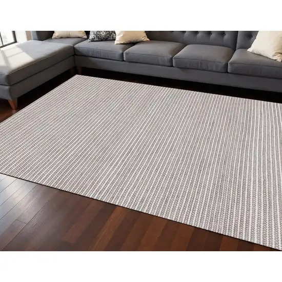 Beige And Cream Geometric Hand Woven Area Rug Photo 1