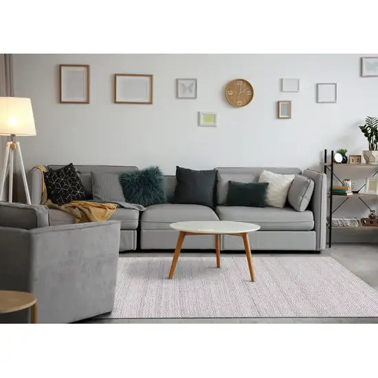 Beige And Cream Geometric Hand Woven Area Rug Photo 7