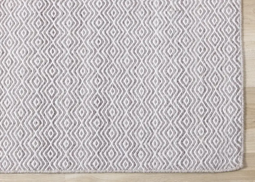 Beige And Cream Geometric Hand Woven Area Rug Photo 9