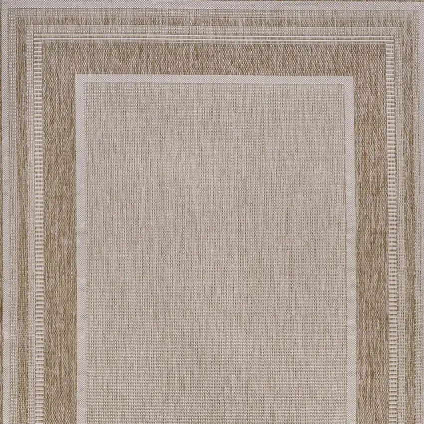 Beige And Cream Indoor Outdoor Area Rug Photo 3