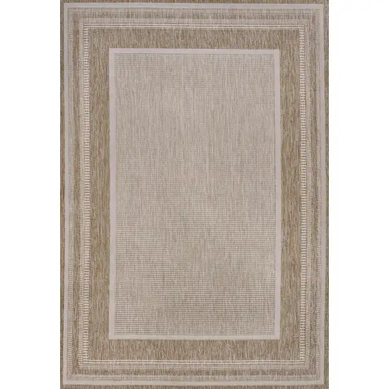 Beige And Cream Indoor Outdoor Area Rug Photo 1