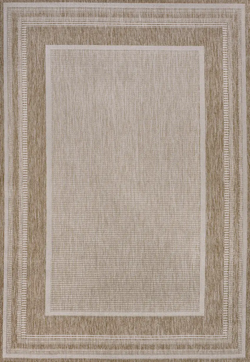 Beige And Cream Indoor Outdoor Area Rug Photo 1