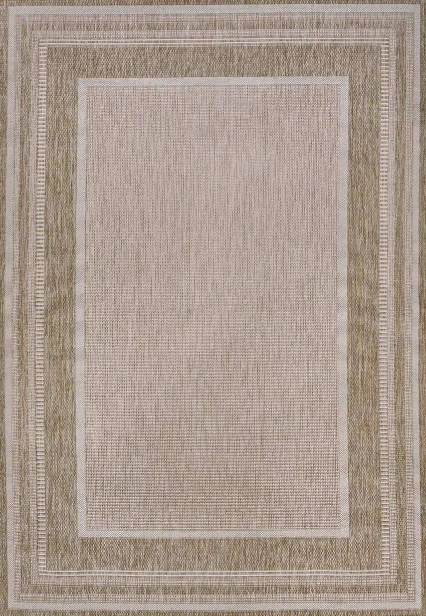 Beige And Cream Indoor Outdoor Area Rug Photo 2