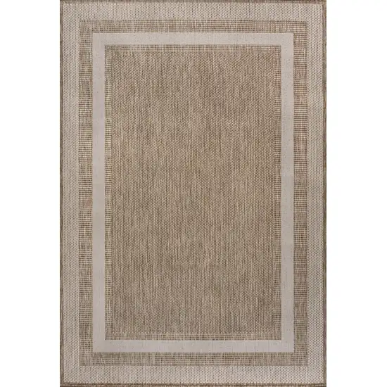 Beige And Cream Indoor Outdoor Area Rug Photo 1