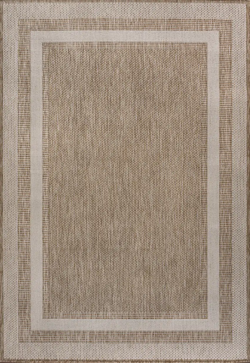 Beige And Cream Indoor Outdoor Area Rug Photo 1